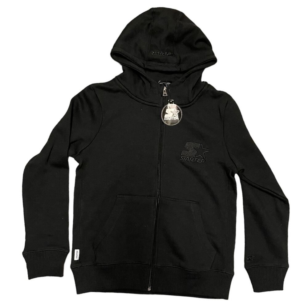 Starter Boys Black Zip Up Sweater Jacket Medium 12/14 NEW